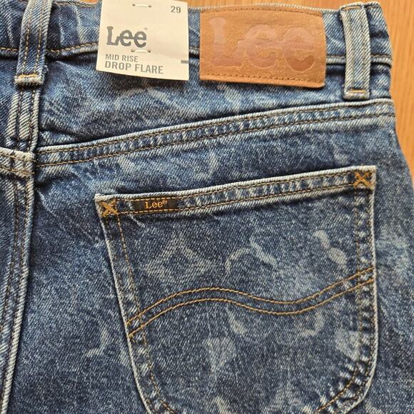 NWT Lee Women's Floral Mid-Rise Flare Jeans Size 29 Boho Hippie Cottage Festival - Picture 11 of 11